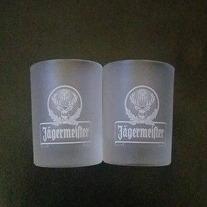 🔴NWOT Set of 2 Frosted Jagermeister shotglasses